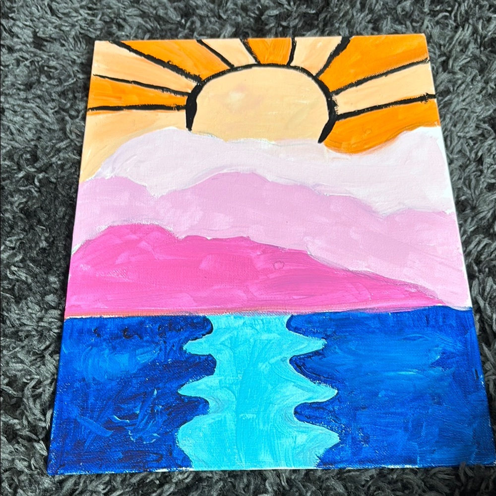 Sunset Over Water Canvas Art